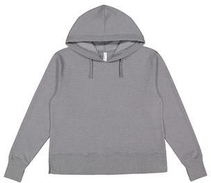 LAT 3536 Women's Vintage Wash Hoodie in Washed Grey size Medium   Cotton Polyester