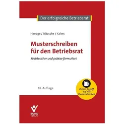 Musterschreiben für den Betriebsrat, Fachbücher von Thomas Nitzsche, Claudio Kahnt, Thomas Haedge