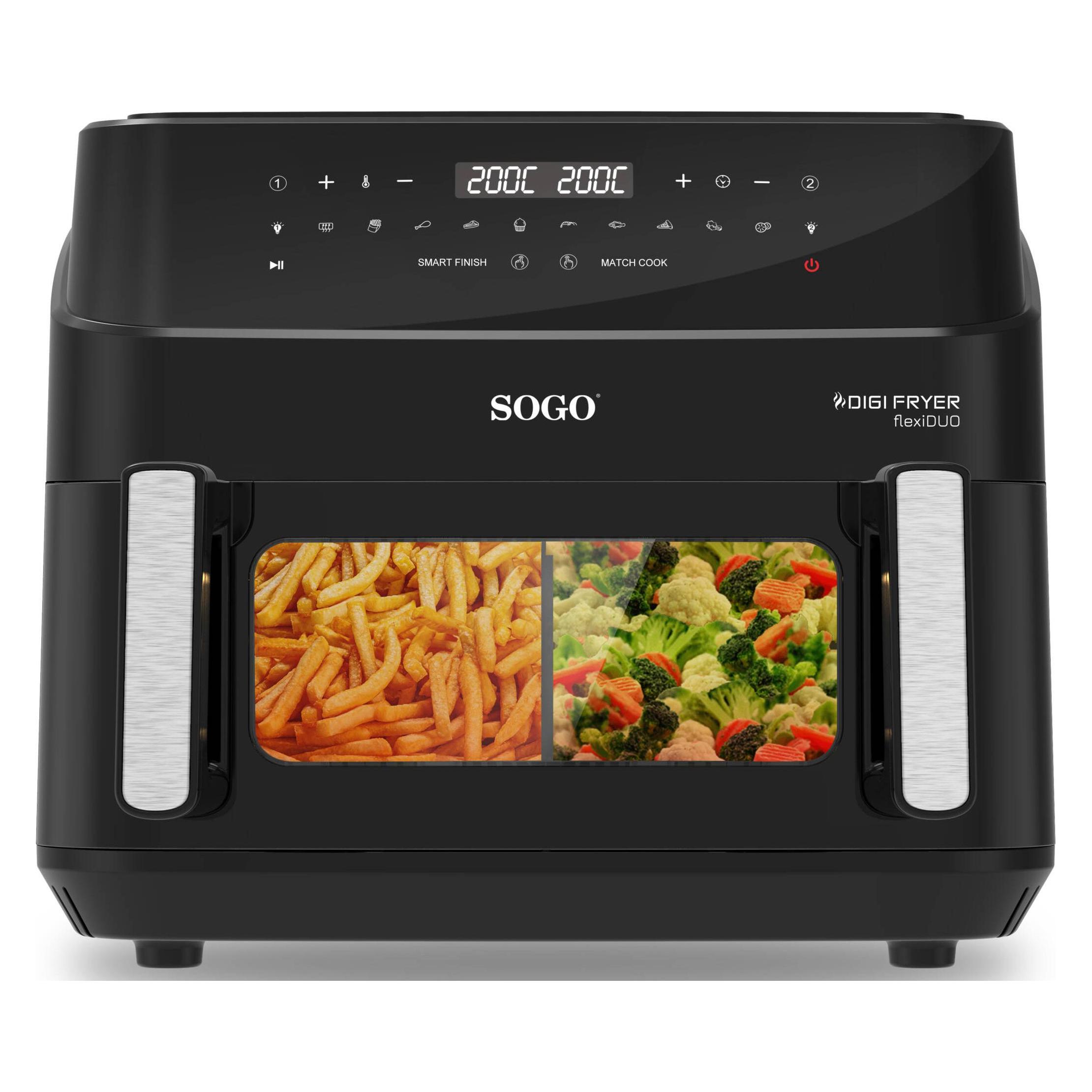 Sogo Human Technology FRE-SS-10895 Heissluft-Fritteuse 2600W Timerfunktion, Überhitzungsschutz, mit (10.50 l) (FRE-SS-10895)