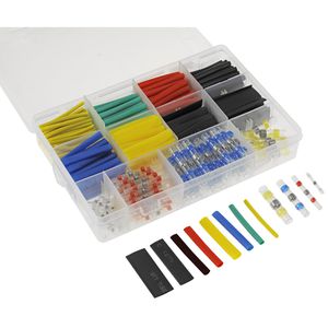 ChiliTec Schrumpfschlauch Polyolefin, mit Lötverbinder,im Set, 2:1, farbig, 360 Stück, 2,0 - 10 x 25 - 45mm (ØxL)