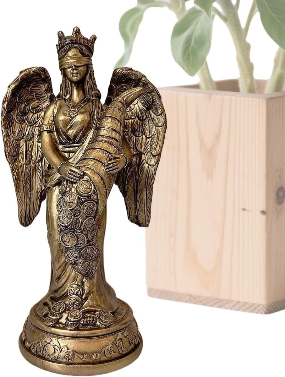Godin Rijkdom Beeld Pennenhouder Decoratie Hoogte: 24 cm