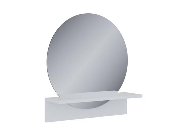 Vicco Badspiegel Elyra , Weiß 50 x 54.5 cm Runde Spiegelfläche · Integrierte Ablage · Für Deko & Accessoires · Vielseitig einsetzbar