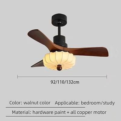 Deckenventilator mit Beleuchtung, Deckenventilator aus Holz mit Beleuchtung, leiser, umkehrbarer Gleichstrommotor mit 3 Flügeln für Bauernhaus, Wohnzimmer, Schlafzimmer, Büro