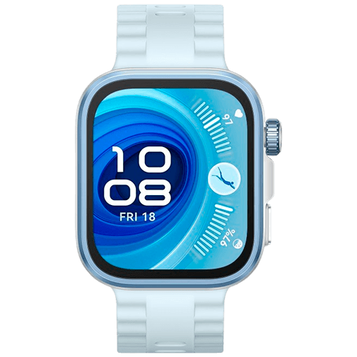 Huawei Watch Fit 4 Pro Silber (Blaues Gummi Armband)