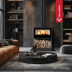 Kaminofen aus Stahl KRATKI KARI 95 Ø 180 14 kW Platz für Holz