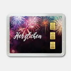 Goldbarren 3g "Glückwunsch" (Flip)