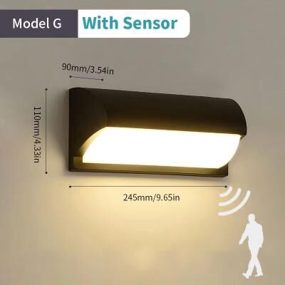 Inspired Finds AuroGuard Waterproof LED Outdoor Wall Light With Motion Sensor model G With Sensor warm White 16w
