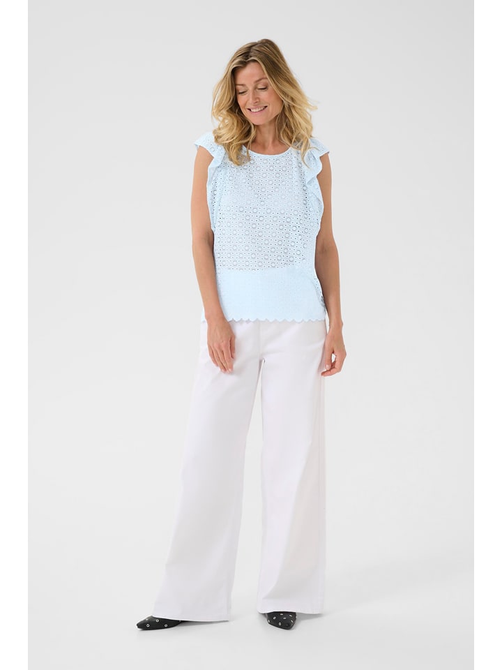 Cream Bluse in Hellblau - L