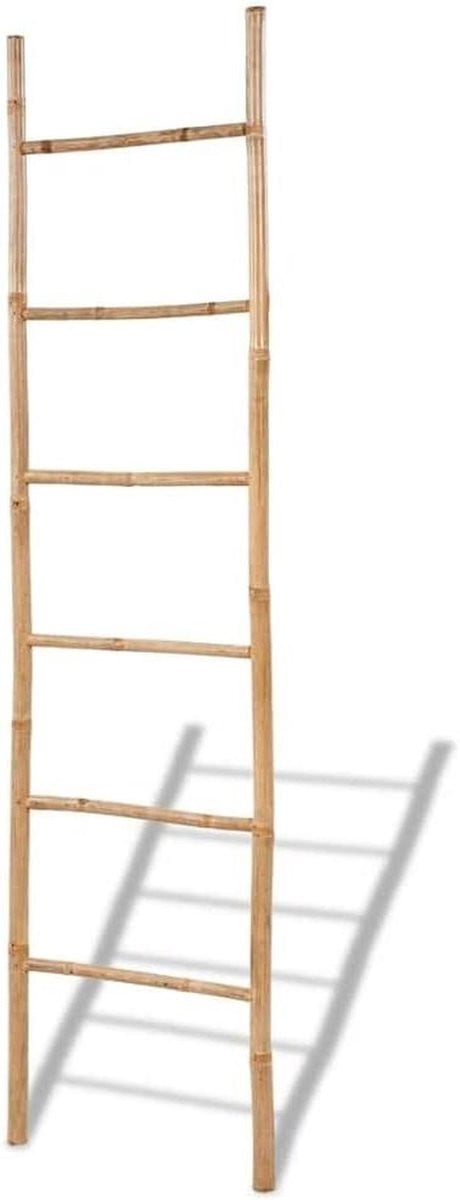 Bamboe handdoekladder met 6 rungs voor in de badkamer