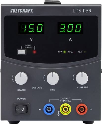 VOLTCRAFT LPS1153 Labornetzgerät, einstellbar 0 - 15 0 - 3A 45W Anzahl Ausgänge 1 x