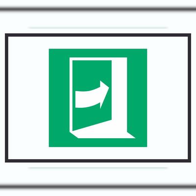 HB-Druck Tür öffnet durch Drücken auf der rechten Seite Symbol A1 (594x841mm) Schild