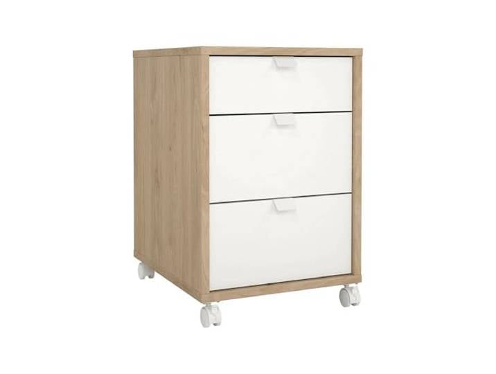 Dmora - Kommode Gabrielle, Mehrzweckkommode, Schlafzimmerkommode, Schrank mit Schubladen, 48x41 h61 cm, Eiche und Weiß