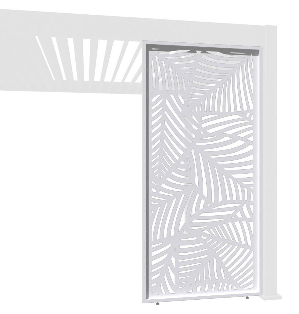 Weide Deko-Wand Blattdesign weiß Aluminium für Weide Pergola Seitenwand0.93 Meter