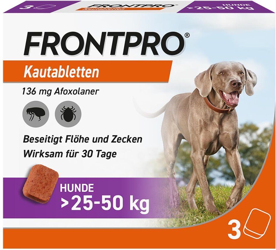 FRONTLINE FRONTPRO Kautabletten für Hunde 25-50 kg 3stk