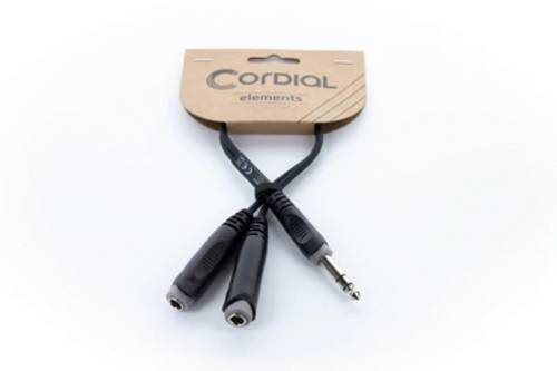 Cordial 14882 Klinke Audio Y-Adapter [1x Klinkenstecker 6.3mm (stereo) - 2x Klinkenbuchse 6.3mm (stereo)] 0.30m Schwarz
