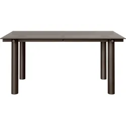 Atura Tisch 90 x 160 cm mit dunklem Gestell und getönter Glasplatte