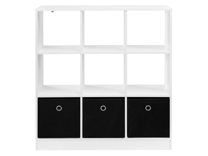 Bibliothèque en bois d'ingénierie avec rangement noire 80x86,5x30 cm