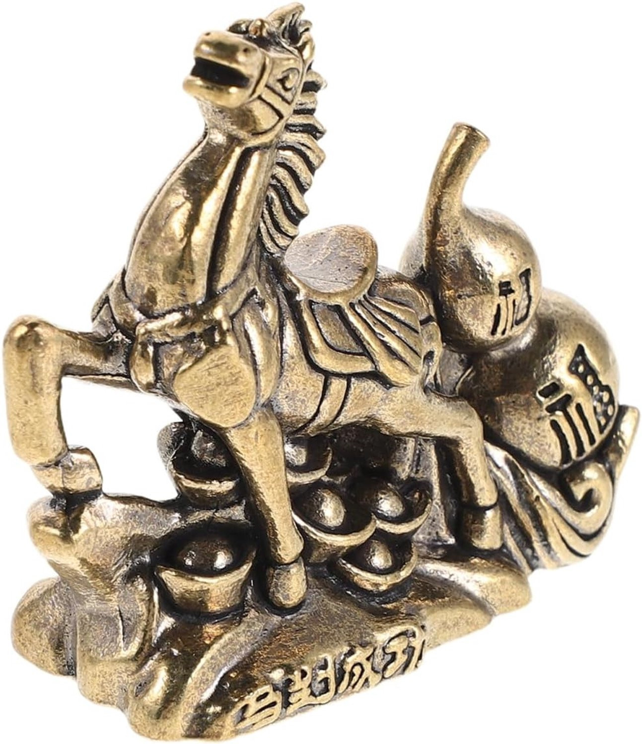 Messing Paard Sculptuur Feng Shui Beeld voor Geluk - Decoratie voor Kantoor en Thuis