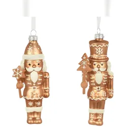 Christmas Decorations 1 Christbaumschmuck Glas 16,4cm Nussknacker Figur sortiert Weihnachtsbaum Anhänger Christbaumanhänger Weihnachtsbaumschmuck Weihnachtsdeko Braun