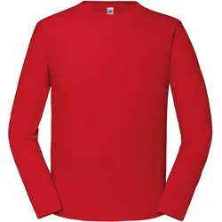 ICONIC 195 RINGSPUN PREMIUM LONG SLEEVE T | Langarm T-Shirt Herren & Damen – 100% Baumwolle, Hochwertig & Bequem, Ideal für Alltag & Druck, rot, M