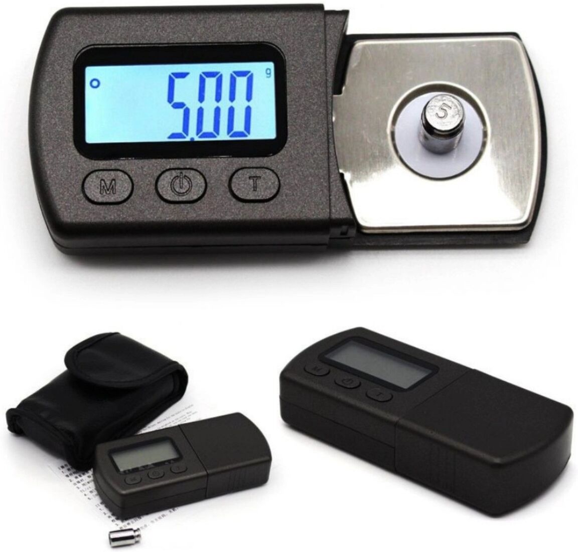 INF Hochpräzise Schmuckwaage 0.01g-5g mit 5-stelligem hintergrundbeleuchtetem LCD, Mehr-Einheiten-Konversion, Tara &