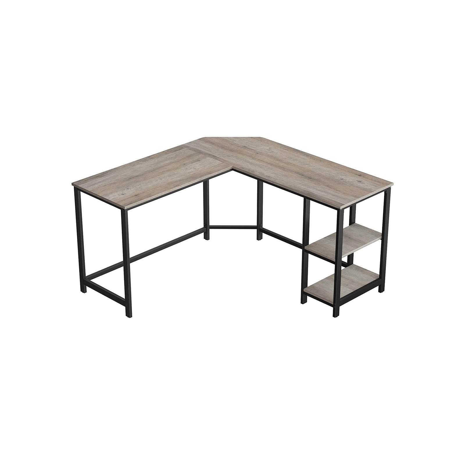 VASAGLE Schreibtisch einfacher Aufbau Greige-Schwarz LWD72MB