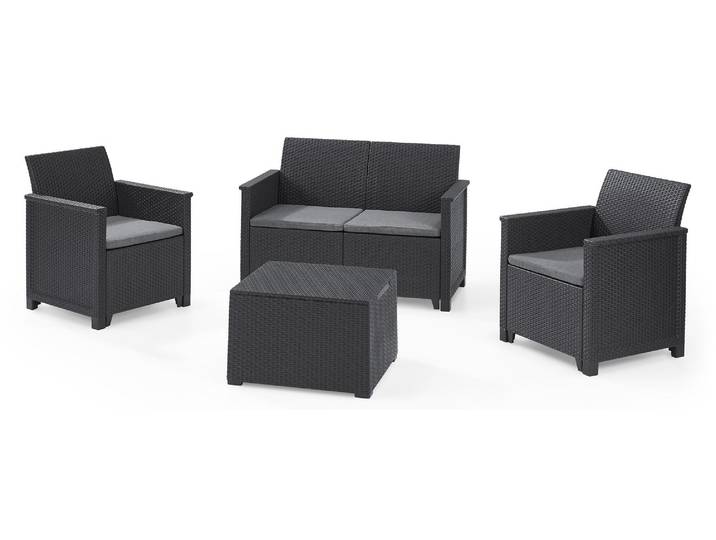 ensemble de 4 salons Canapé de jardin pour l'extérieur en résine de saule