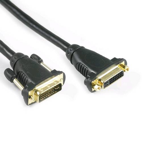 Lyndahl DVI Anschlusskabel DVI-I 24+5pol. Stecker, DVI-I 24+5pol. Buchse 0.5m Schwarz LKDVFM30005 DVI-Kabel