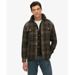 Superdry für Herren. M4011018A Merchant Heavy Hemd grün (XL), Lässig, Baumwolle, Langarm