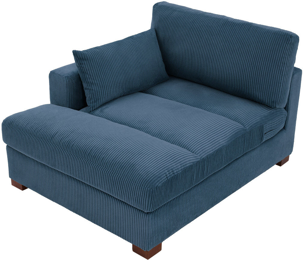 Pia Ricco Bentura Chaise Lounge Navy 71.12cm H X 102.87cm W X 122.94cm L