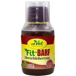 cdVet Fit-BARF Dorschlebertran | 100 ml Nahrungsergänzung für Hunde und Katzen