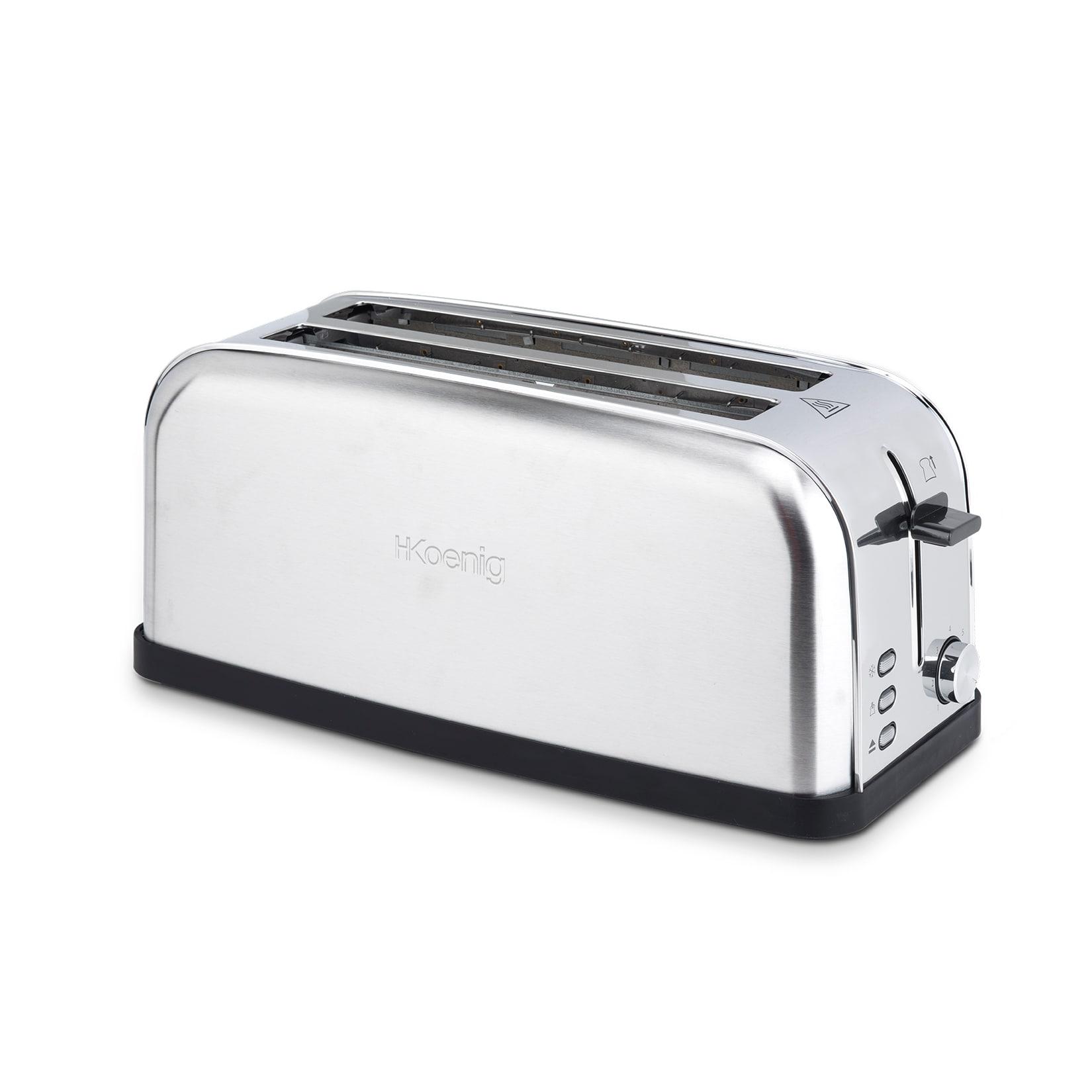 H.Koenig TOAS28 Toaster/Langschlitztoaster mit extra breitem Schlitz / 7 Wärmestufen / 3 Funktionen