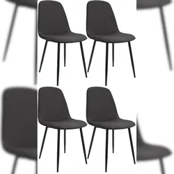 CLP 4er Set Esszimmerstuhl Maryam dunkelgrau/Stoff
