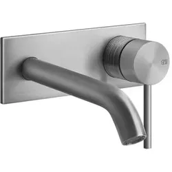 Gessi316 Trame Fertigmontageset für Unterputz-Einhebelmischer, Waschtisch mit durchgehender Platte 65x165 mm, personalisierte Auslaufes, ohne Ablaufgarnitur, 54384707, Farbe: Metall Schwarz gebürstet