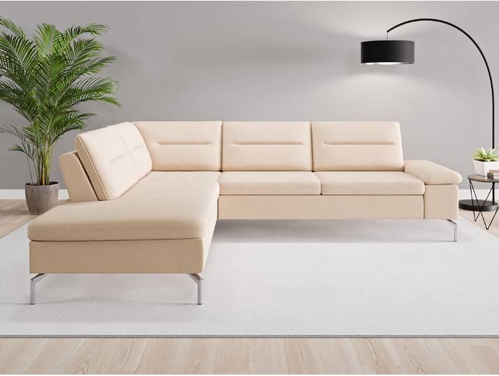 Ecksofa Rio Nr. 3 links - Beige/Braun (Beige) - Softwolle
