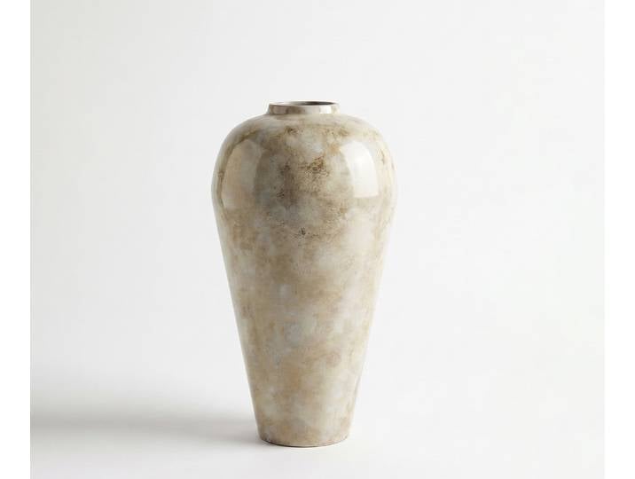 Vase Minoa l36 x P36 x H68 cm Métal Alabaster Gold Fait main