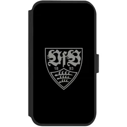 Nivocase Klapphülle für Apple iPhone 11 Handyhülle aus Kunst Leder NIVOflip schwarz Logo Offizielles (Apple iPhone 11), Smartphone Hülle, Schwarz