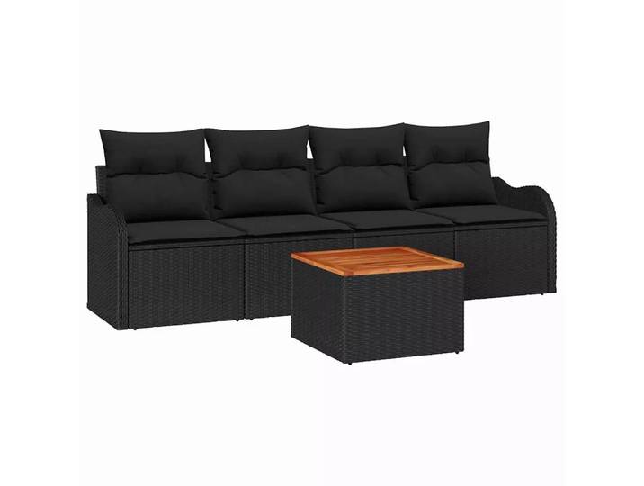 VidaXL - Modulares sofa poly-rattan, One Size, Schwarz