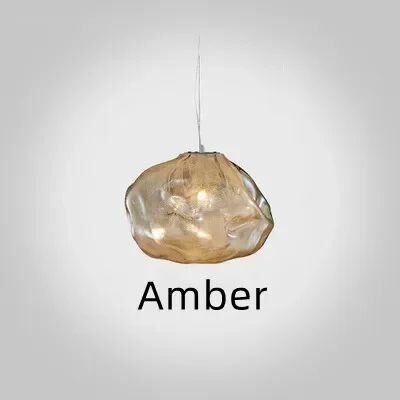 GlowBake Modern Cloud Design Smoky Grey Glass Pendant Light, Handcrafted Blown Glass Hanging Lamp For Living Room, Dining Room amber Glass m