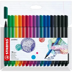 STABILO pointMax Filzstift 0.8 mm, Farbe Gehäuse: farbsortiert