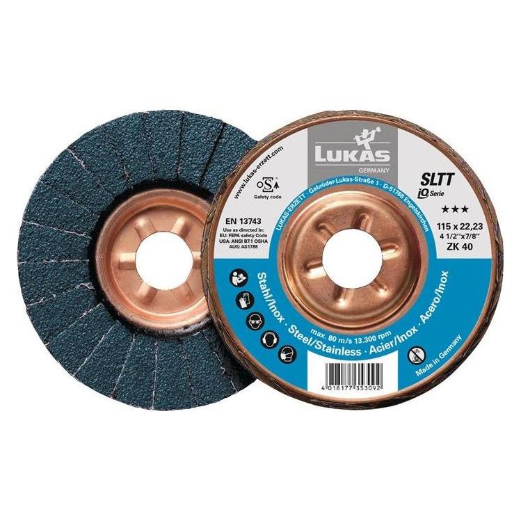 Lukas Schleiflamellenteller SLTT 125 Korn 40 Zirkonkorund Stahlträger VPE: 10 (40) (76081210)