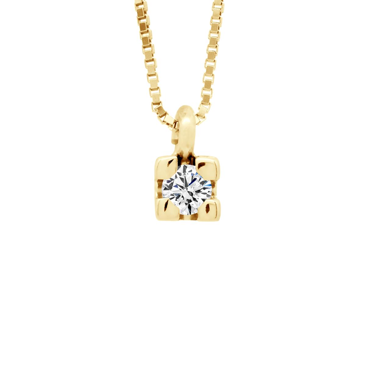 Ketting Diamond Solitaire 0,05 Cts Yellow Gold