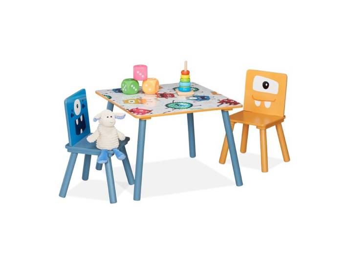 Relaxdays 3-teilige Kindersitzgruppe Monster-Motiv