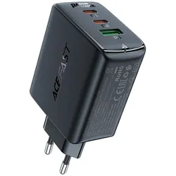Acefast Ladegerät – 2x USB-C, 1x USB-A für Smartphones und andere Geräte, Schnelladegerät GaN2, 65 W Leistung