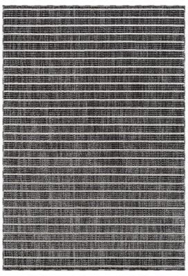 Abani Rugs BUR120A Burke Black Ivory Linear Stripe Area Rug
