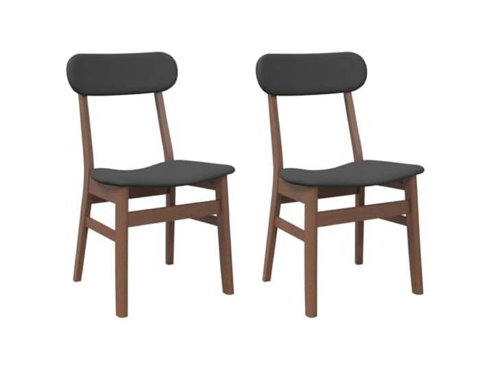 KLGBNCVE Esszimmerstühle mit Kissen 2 STK. Braun Massivholz Gummibaum Ergonomisches Design, Rückenlehne, Sitzkissen, Gummibaumholz, Esszimmer und Wohnzimmer