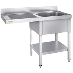 Edelstahl Spülmaschine 1 Becken 1200x700 mm mit Abtropffläche links PREMIUM - GOLDDOLD GOLDINOX