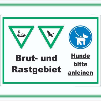 HB-Druck Brut- und Rastgebiet Hund anleinen Aufkleber A7 (74x105mm)
