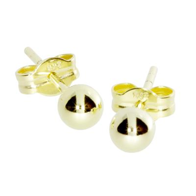 Paar Ohrstecker OSTSEE-SCHMUCK "Ostsee-Schmuck Ohrstecker Kugel 4 mm Ohrstecker Kugel 4 mm", gelb, Ohrringe, Damen, 4mm rund, Gelbgold 333