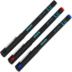Share Tintenroller, Gehäuse schwarz, 0,6mm, farbig sortiert, 3 Stück
